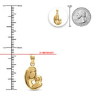 Gold mother and child pendant sizing chart