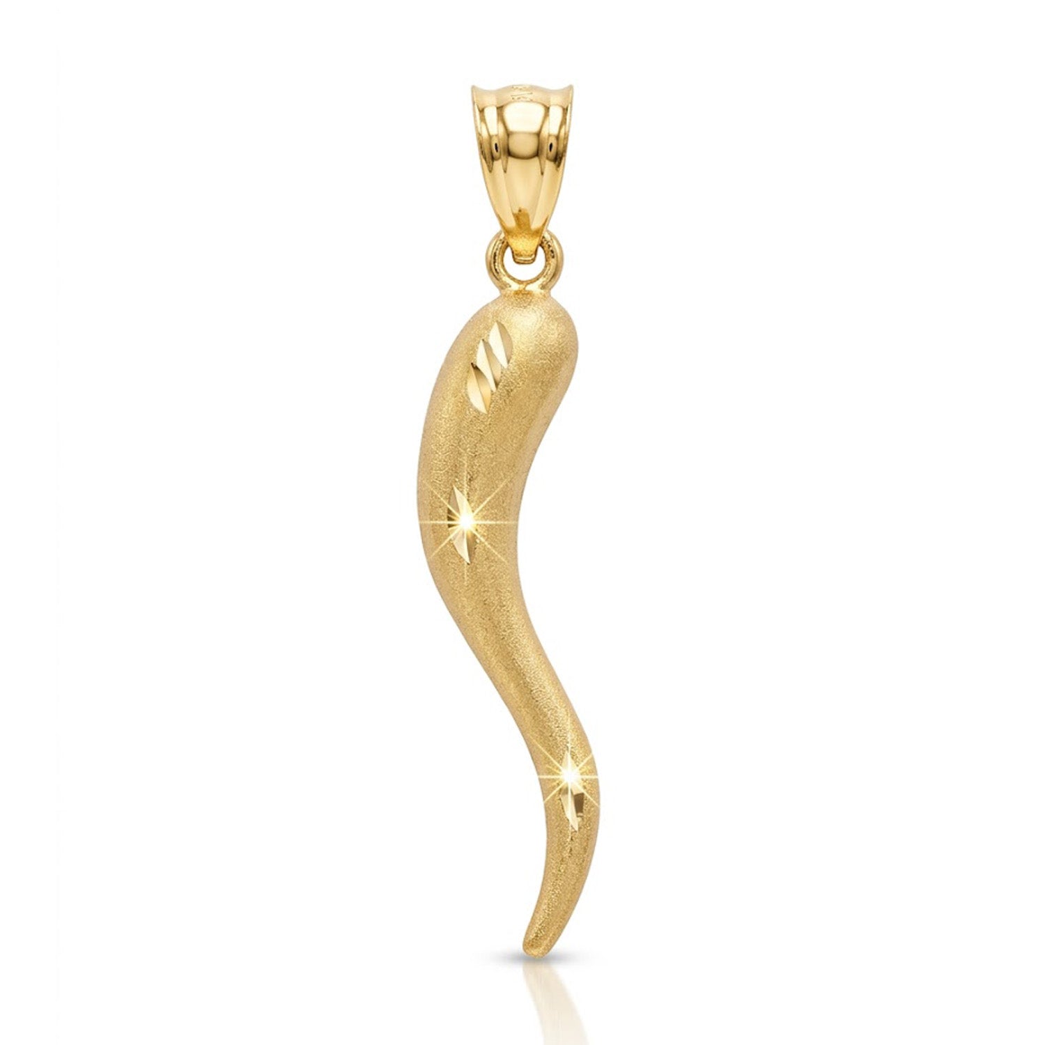 [group:10k-gold] gold italian horn pendant