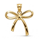 [group: 10k-gold-large]  Gold bow-shaped pendant on a white background