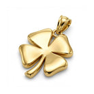 [group:10k-gold]  Gold four-leaf clover pendant on a white background
