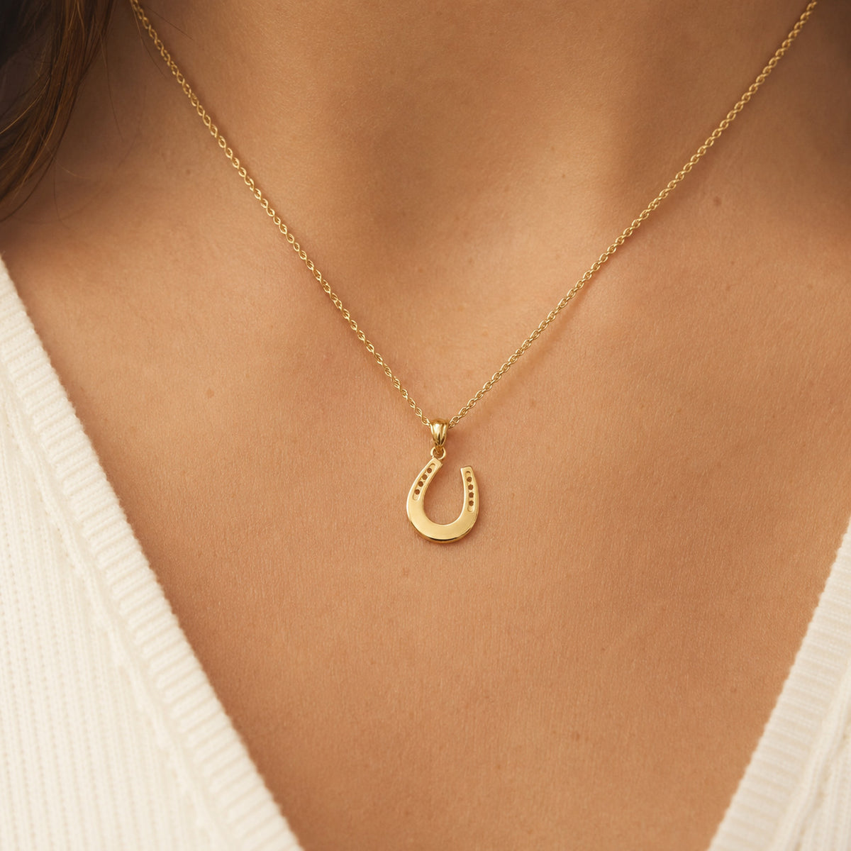 Gold Horseshoe Pendant