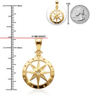 [group: large] Gold compass pendant on a white background
