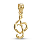 Gold Heart Treble Clef Pendant