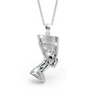 [group:silver] Silver pendant necklace on a white background