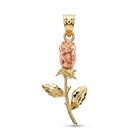 [group: small] Gold and rose gold rose pendant on a white background