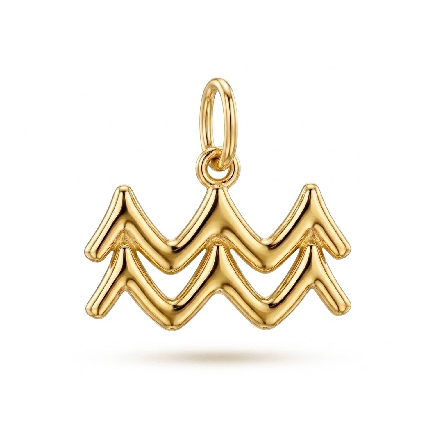 [group: aquarius] Gold aquarius zodiac pendant 