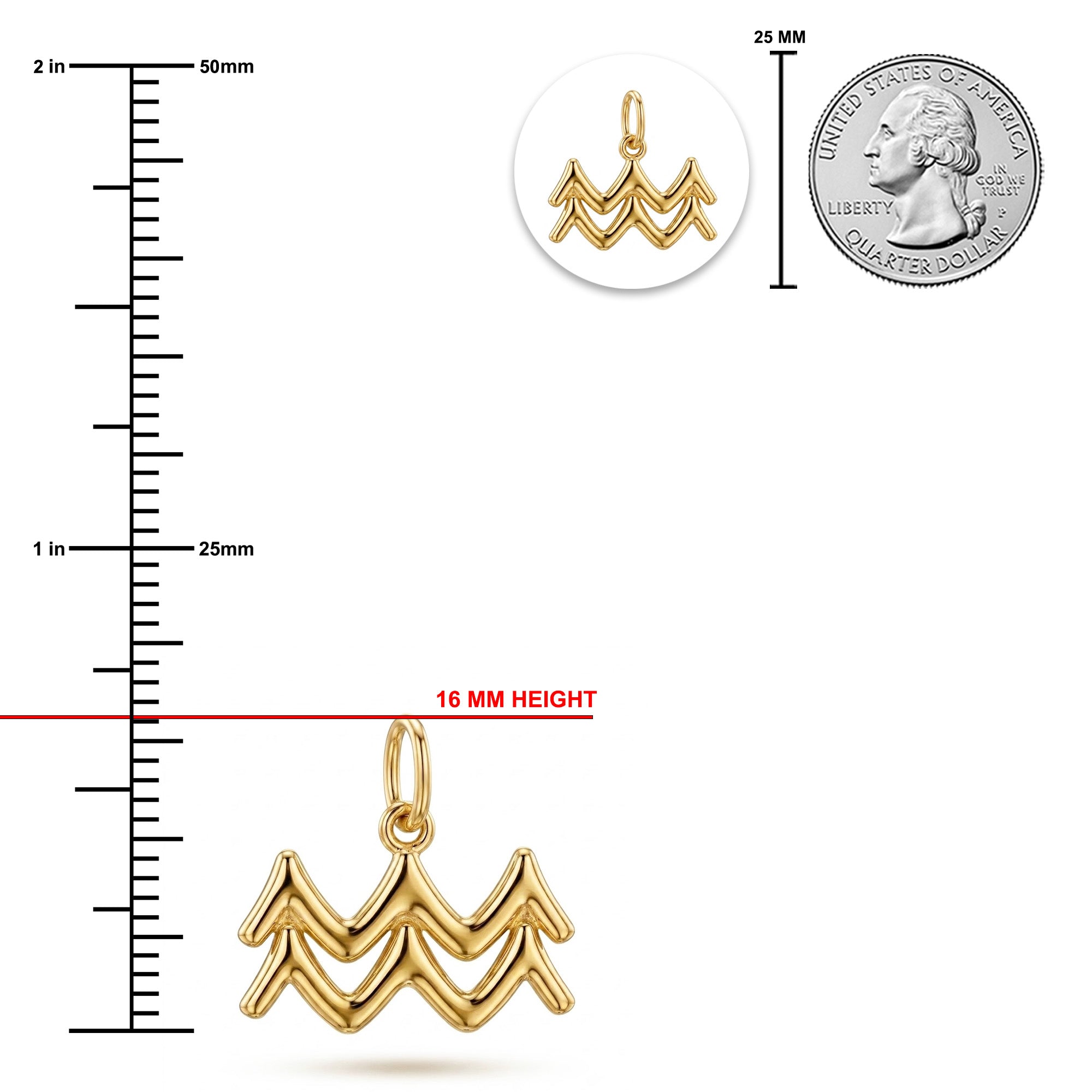 [group: aquarius] Gold aquarius zodiac pendant 