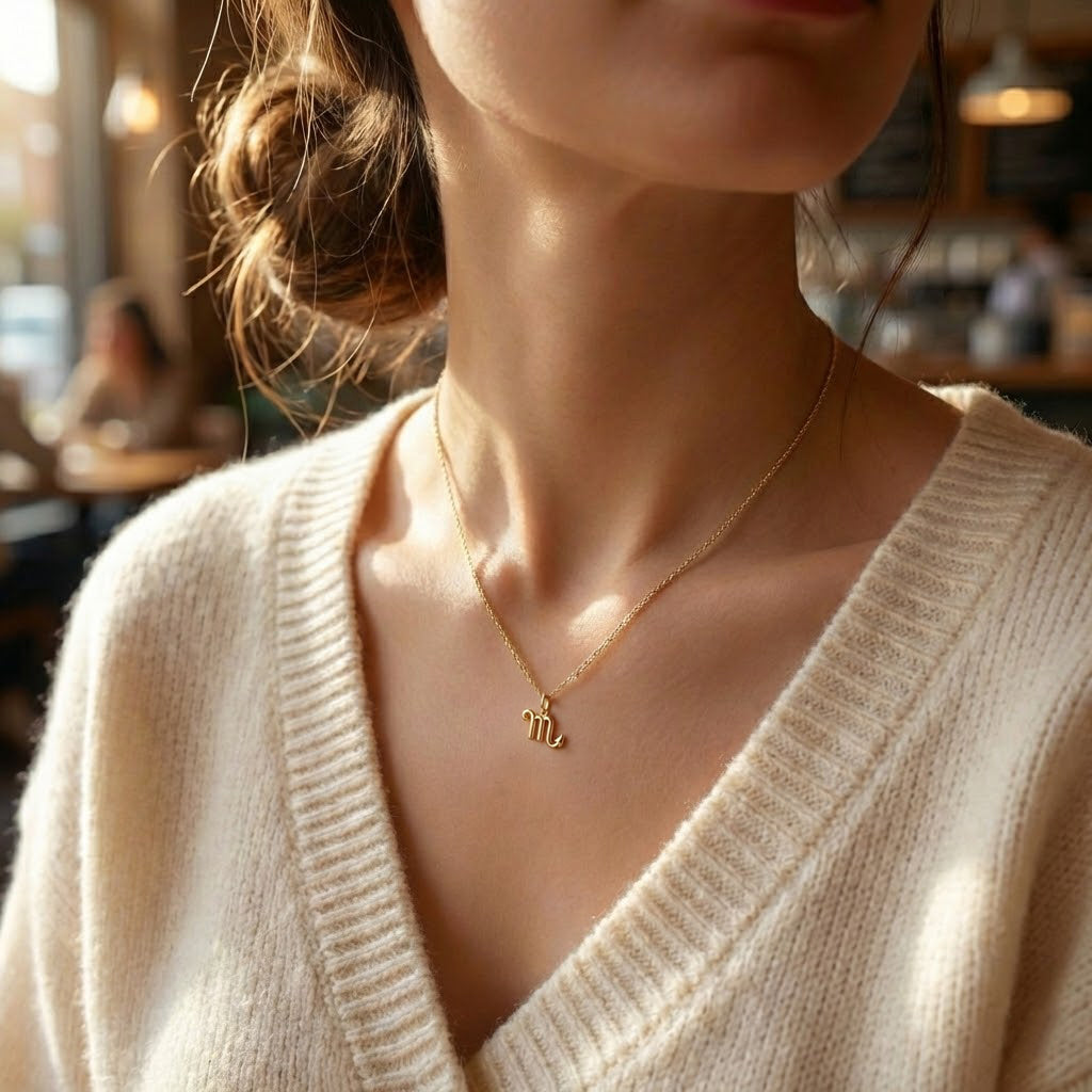 [group: scorpio] Gold scorpio zodiac pendant 