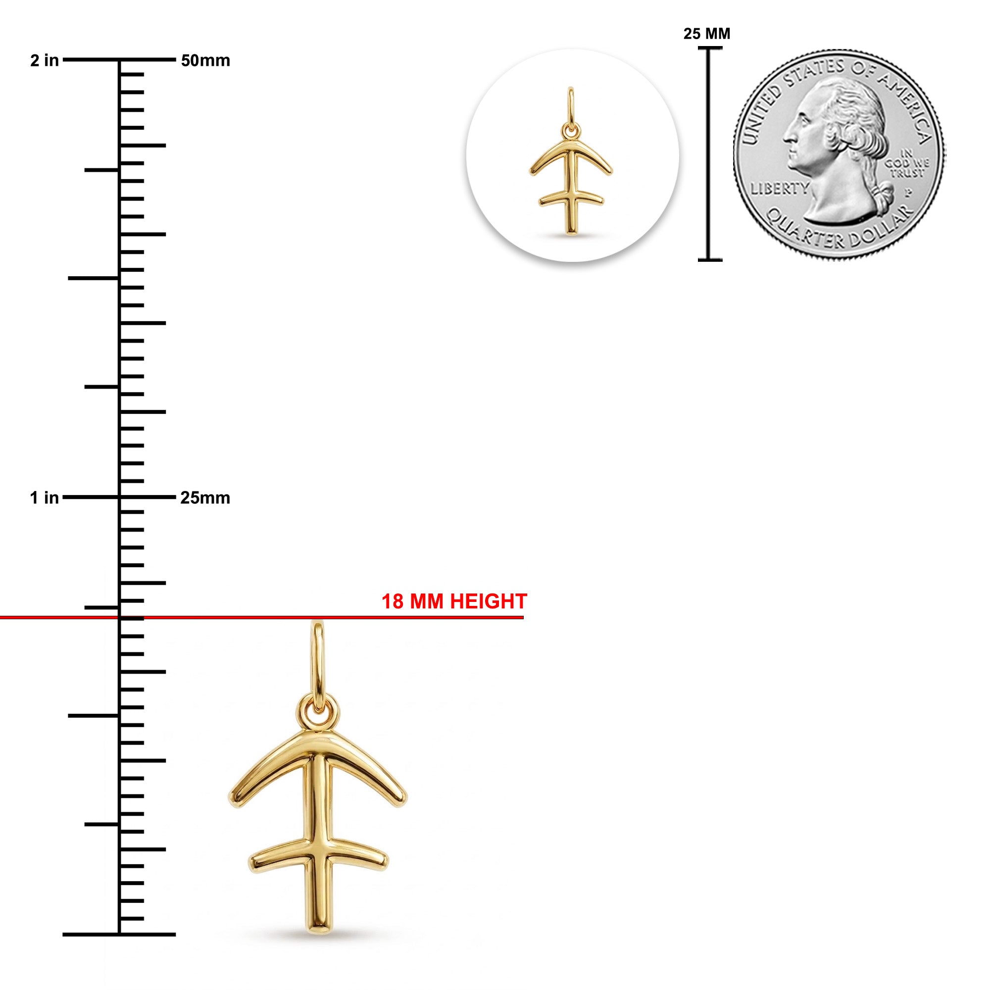 [group: sagittarius] Gold Sagittarius zodiac pendant 