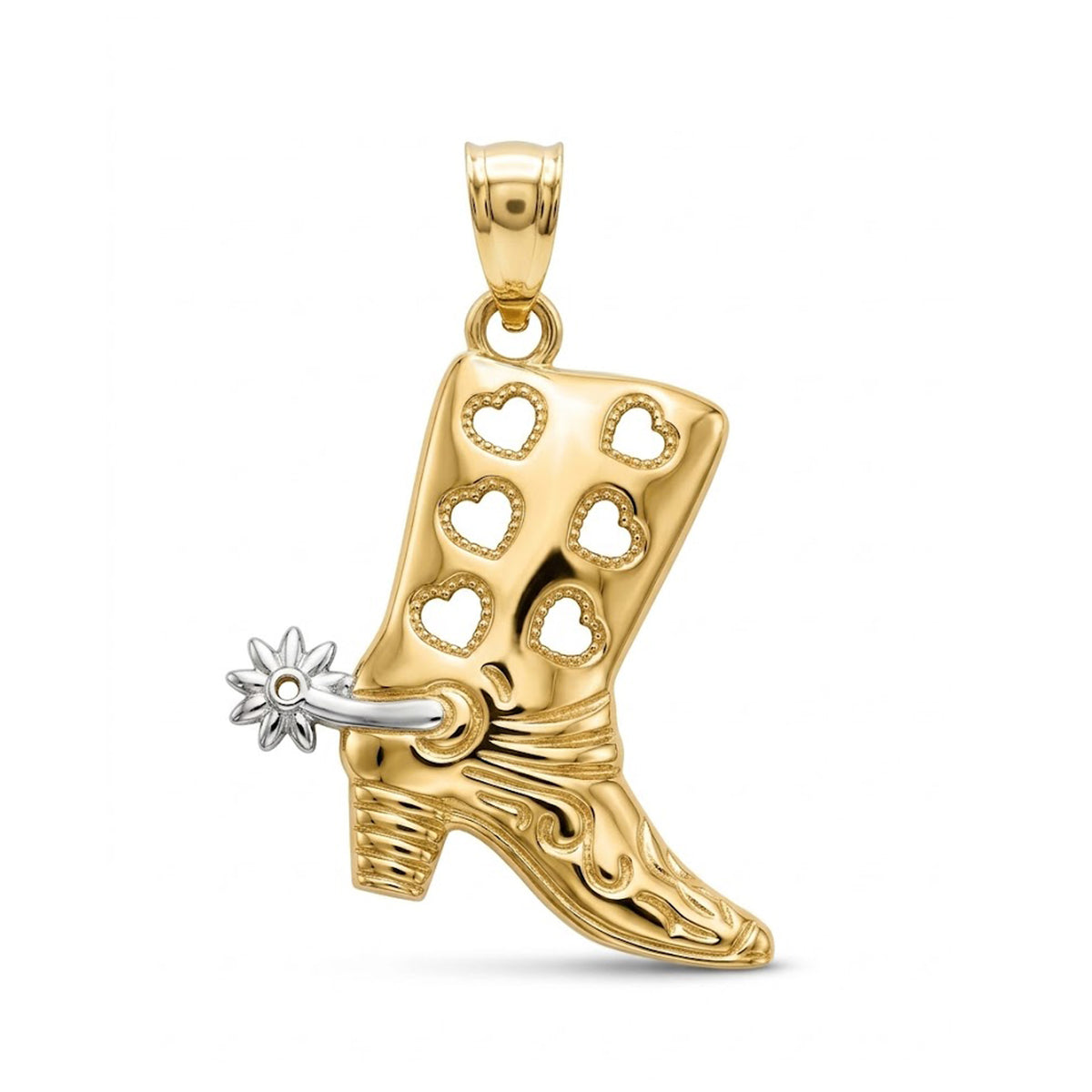 gold cowboy boot pendant