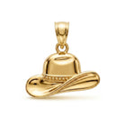 Gold cowboy hat pendant 