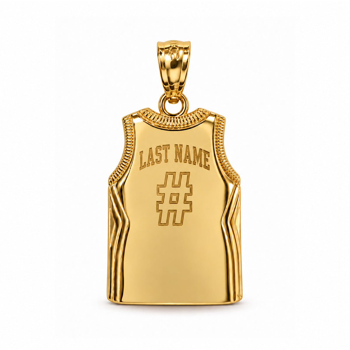 Personalized Gold Basketball Jersey Pendant