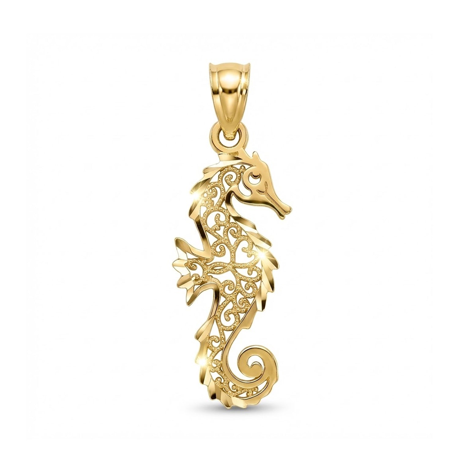 Gold seahorse pendant charm 
