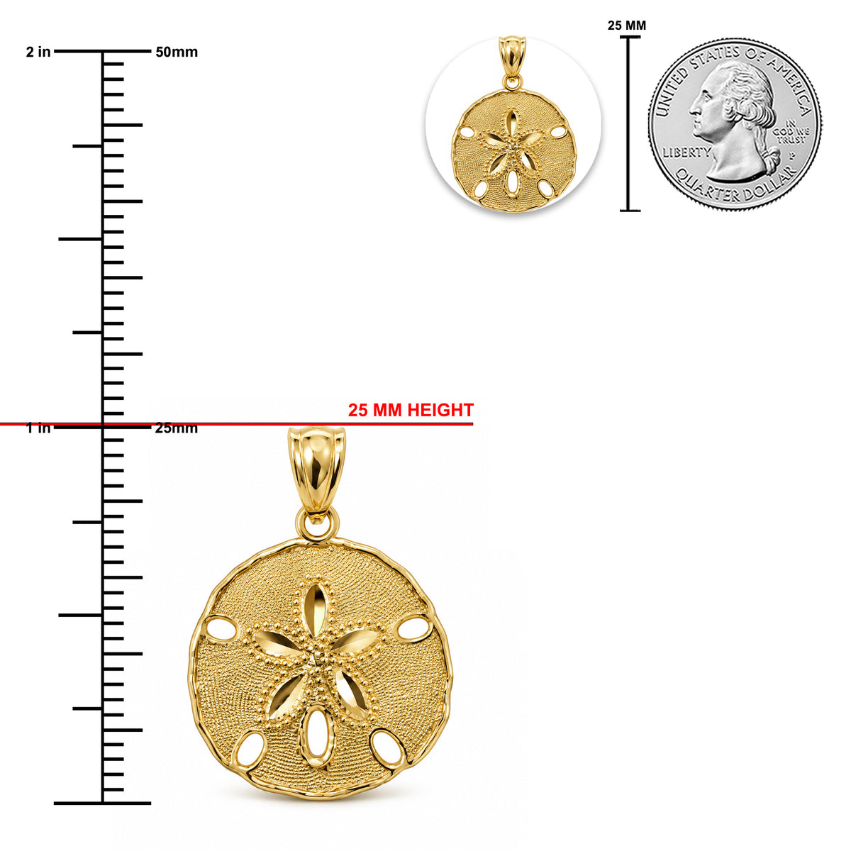 [group: large] gold sand dollar pendant 