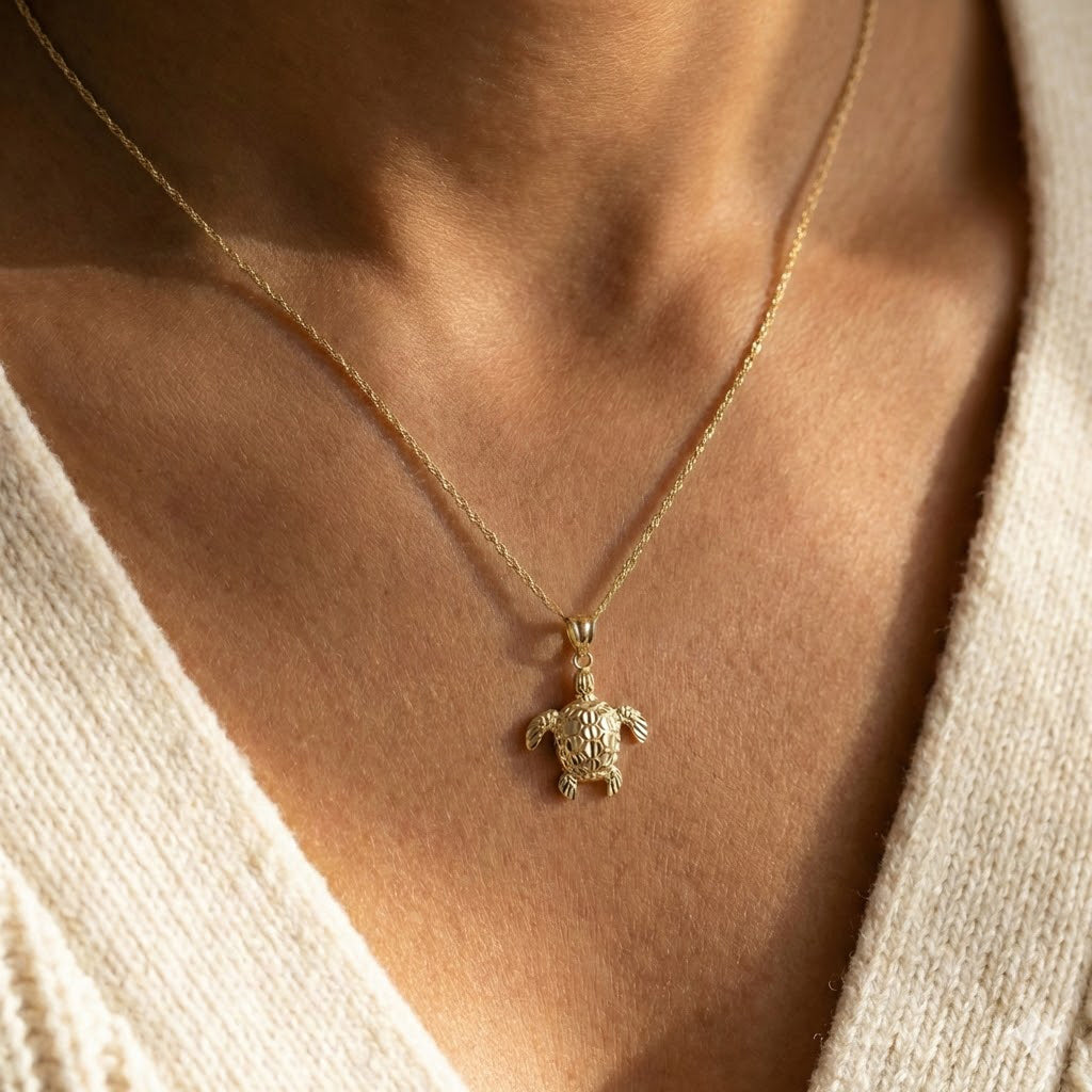 [group: large] Gold Turtle Pendant