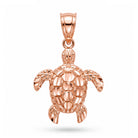 [group: large] rose gold turtle pendant 