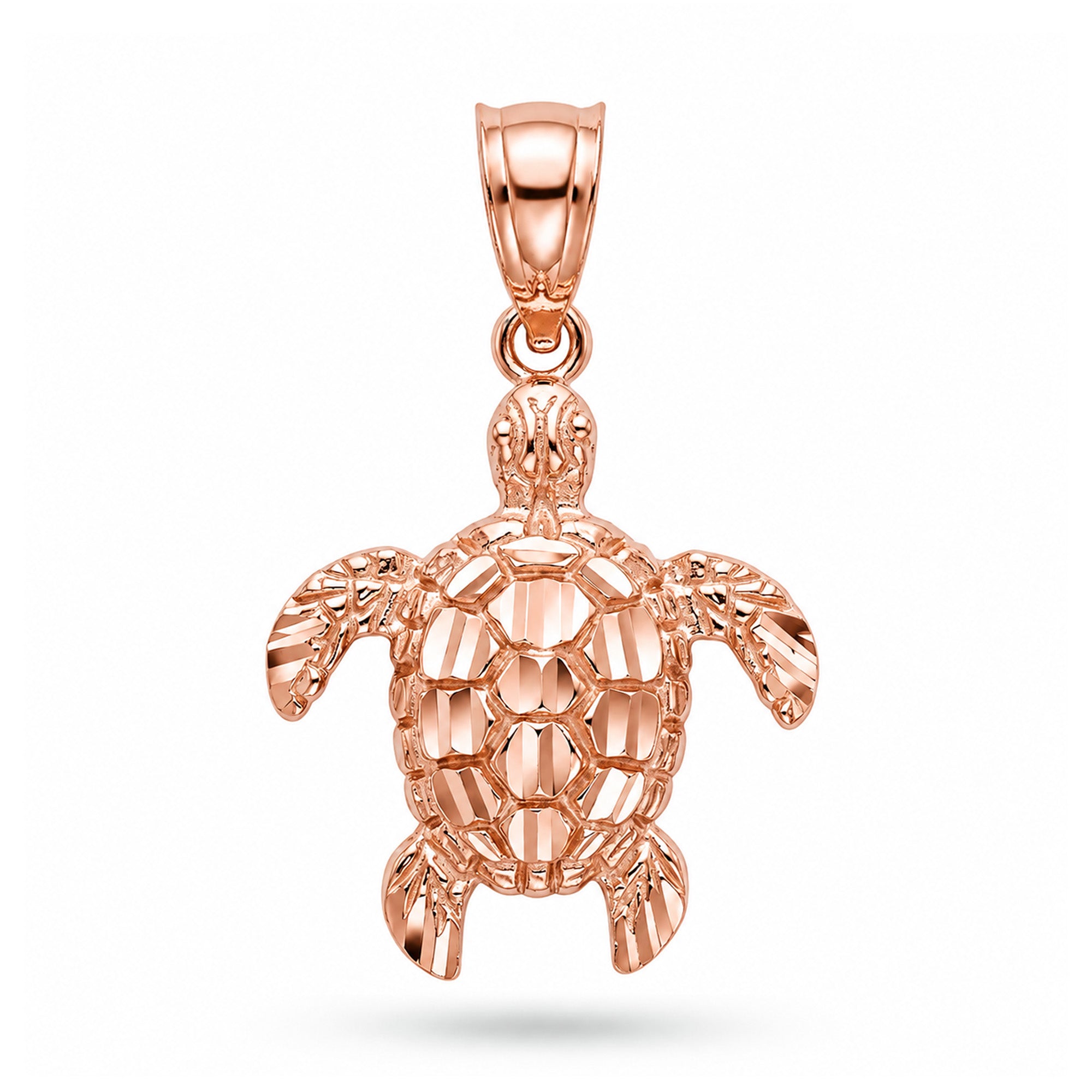 [group: large] rose gold turtle pendant 