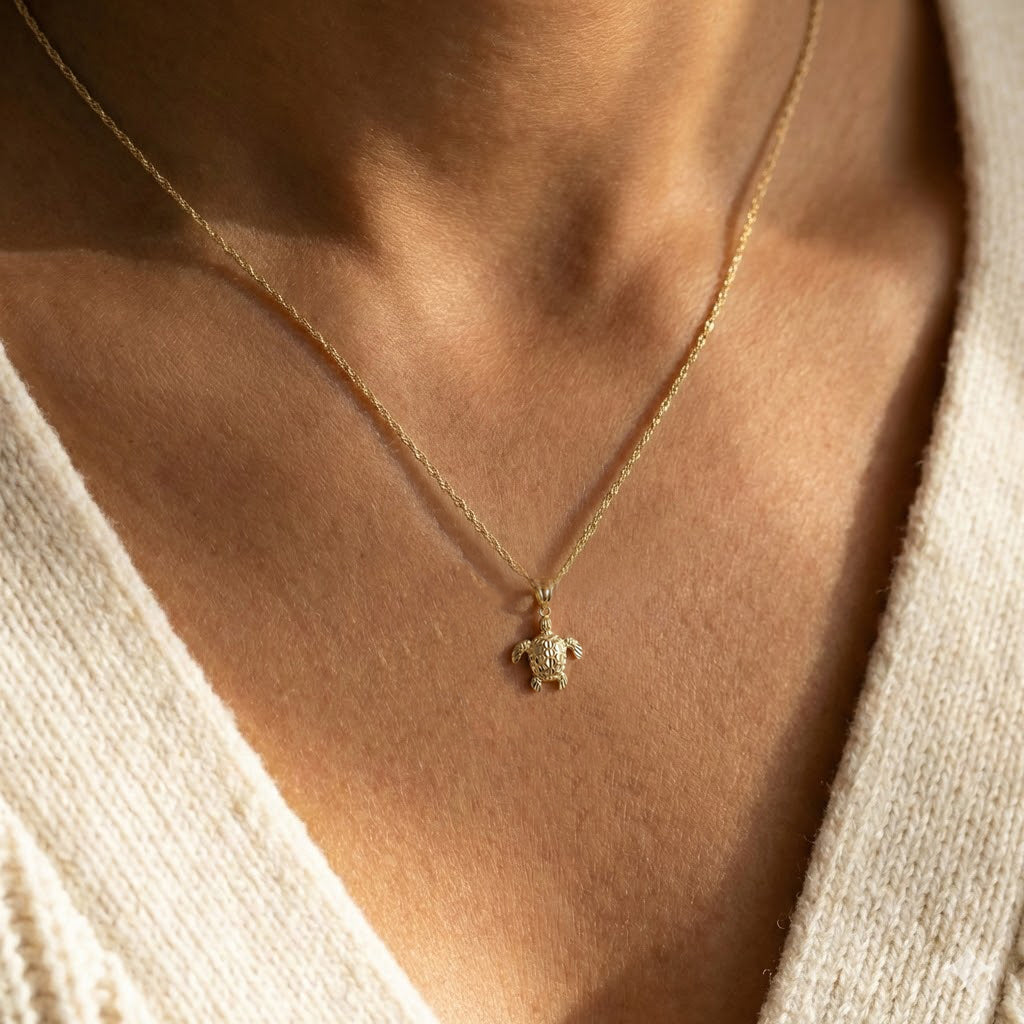 [group: small] Gold Turtle Pendant