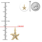 gold two tone starfish pendant