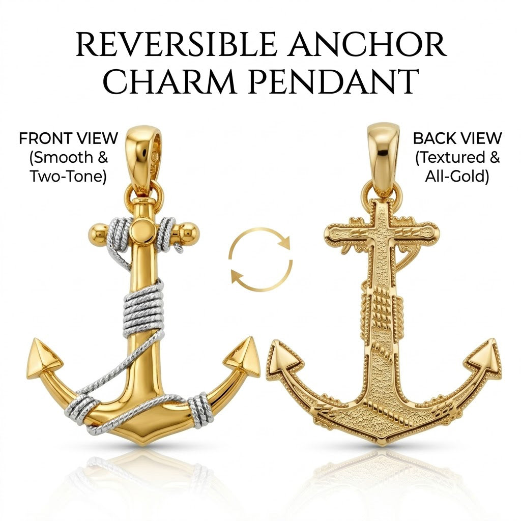 [group: large] gold anchor pendant 