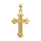 [group:10k-gold] Gold cross pendant on a white background