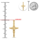 Gold Jesus Crucifix Pendant sizing chart
