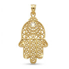 [group: small] Gold filigree hamsa hand pendant 