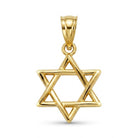 Gold star of david pendant 