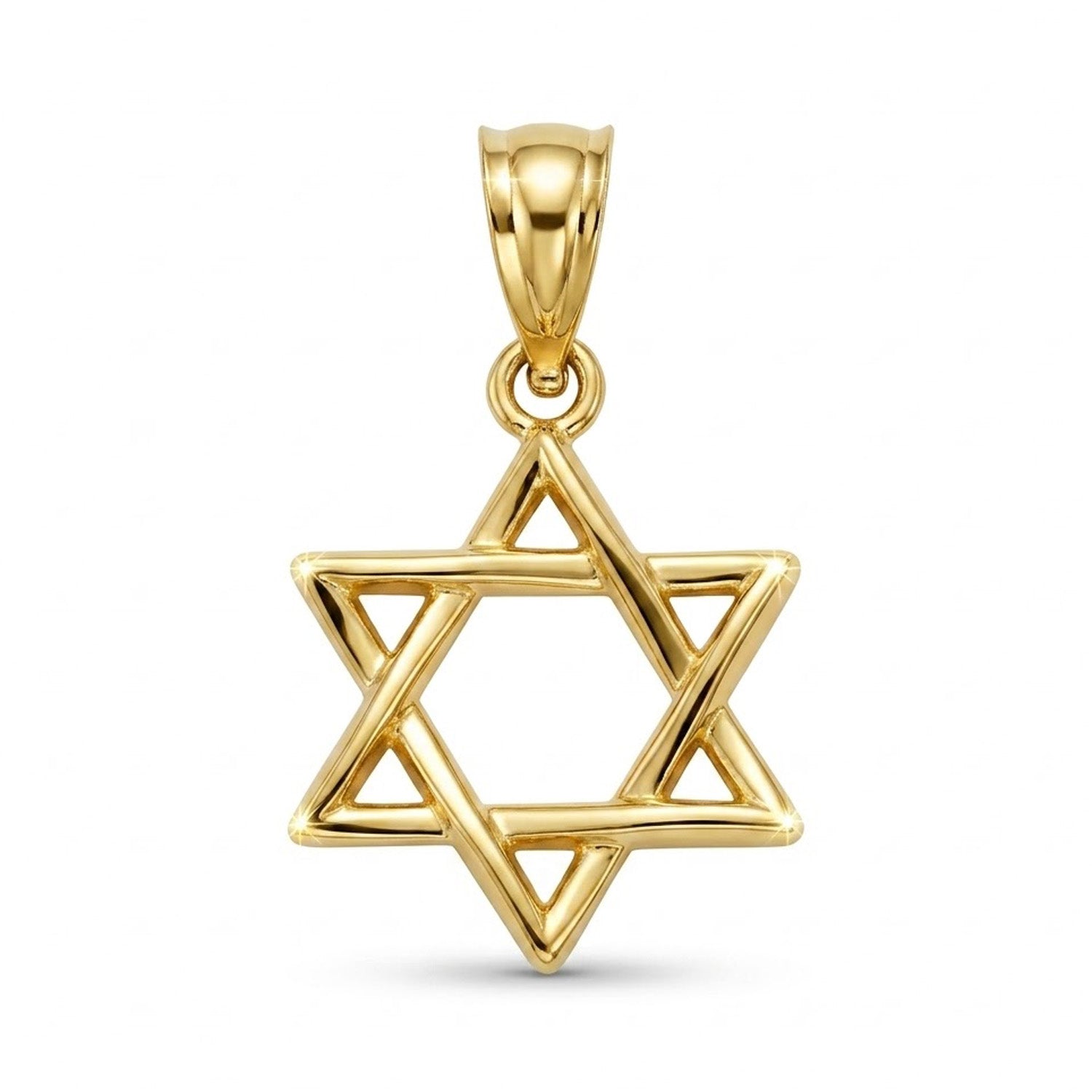 Gold star of david pendant 