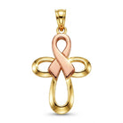 Gold awareness ribbon pendant 