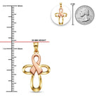 Gold awareness ribbon pendant 