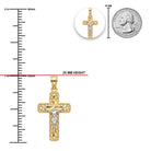 Gold Crucifix Pendant  sizing chart