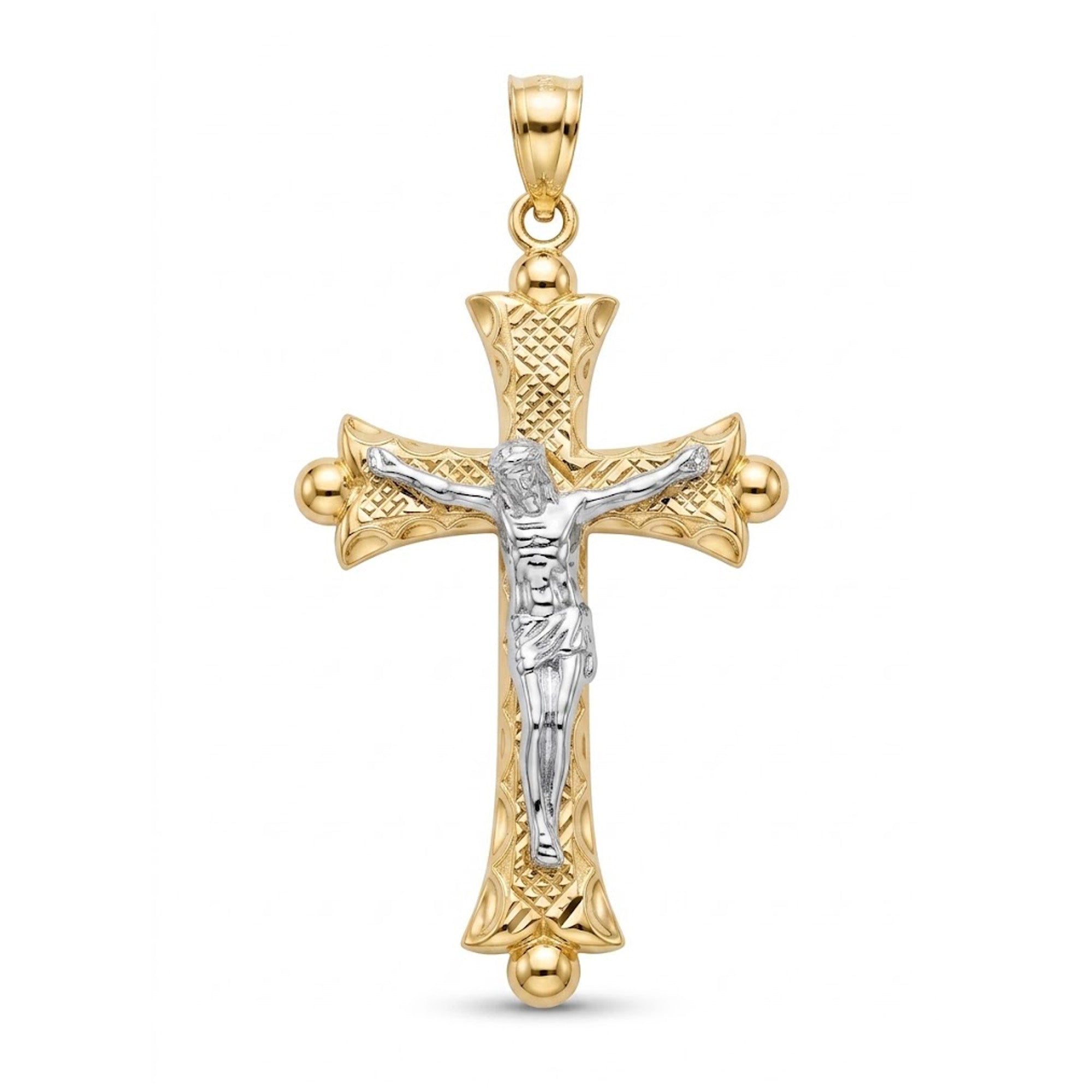 Gold jesus crucifix pendant 