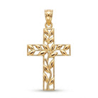 Gold Olive Branch Cross Pendant