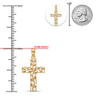 Gold Olive Branch Cross Pendant