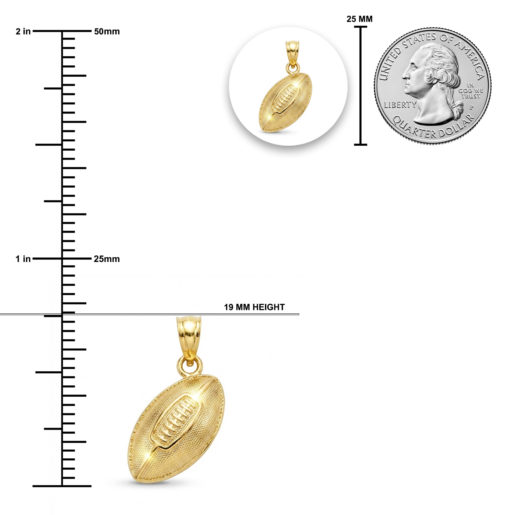 gold football pendant