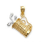 Gold golf bag and club charm pendant 