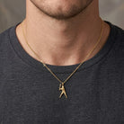 [group:large] Gold Baseball Player Pendant
