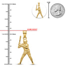 [group:large] Gold Baseball Player Pendant