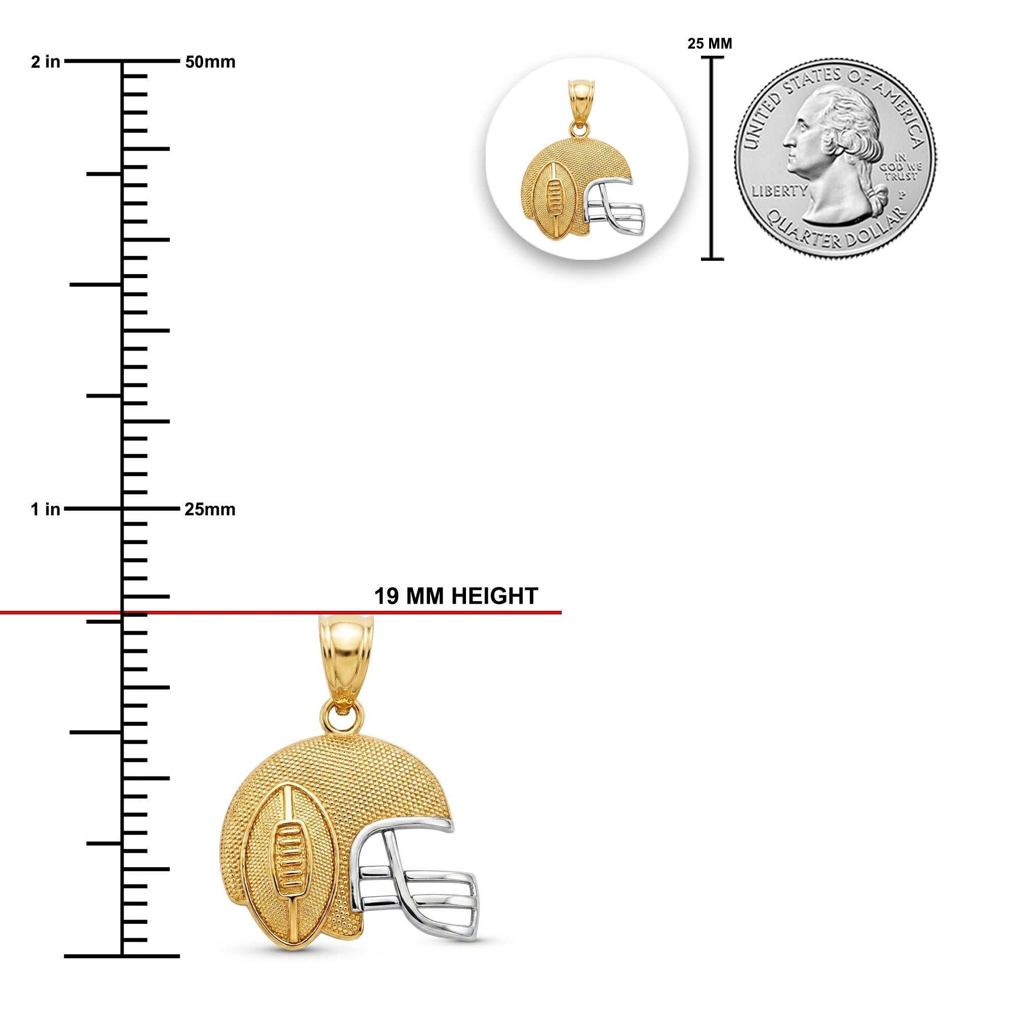 [group:small] gold football helmet pendant 