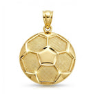 Gold soccer ball pendant on a white background