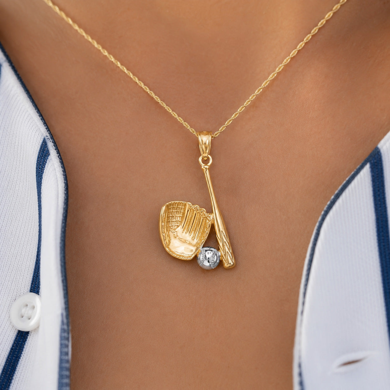 10K Gold Baseball Gear Pendant featuring a detailed sports-inspired design. Crafted in genuine 10 karat gold, perfect for baseball players, fans, and sports gifts.