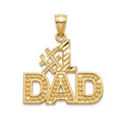 [group:10k-gold] Gold #1 DAD' pendant on a white background