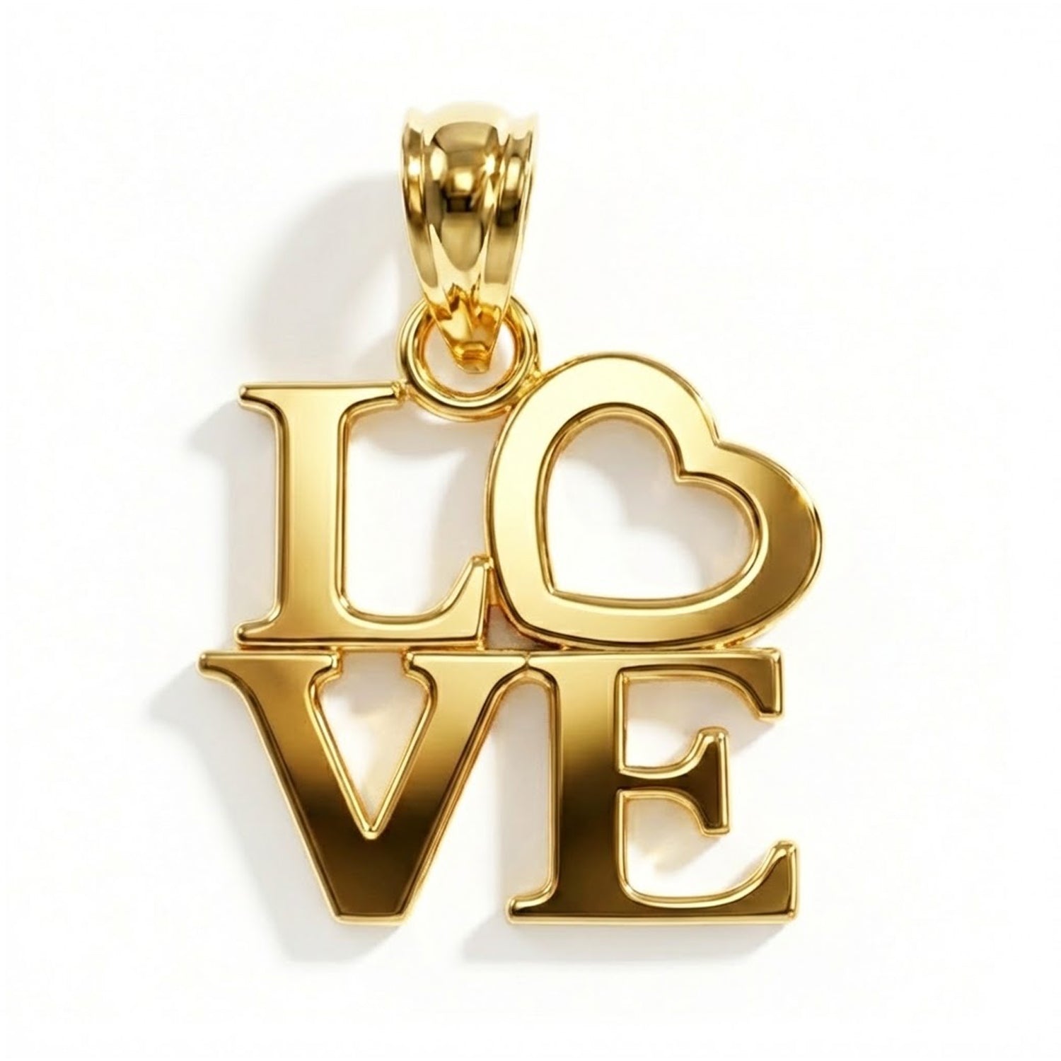 Gold love pendant 
